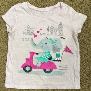 The Children's Place Pink Short Sleeve Tee with Elephant Graphic